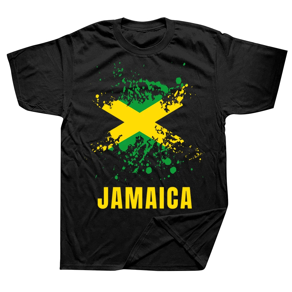 Jamaica Retro Vintage Sport Jamaican Flag T Shirts Graphic Cotton Streetwear Short Sleeve Birthday Gifts T-shirt Mens Clothing